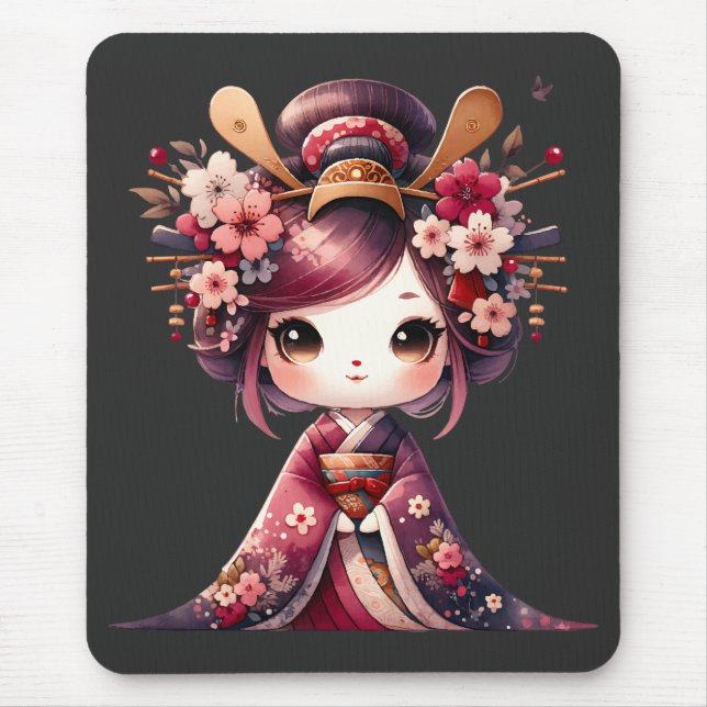 Cute Japansk Geisha Musmatta (Framsidan)