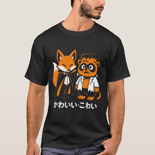 Cute Japansk Halloween T-Shirt (Framsida)