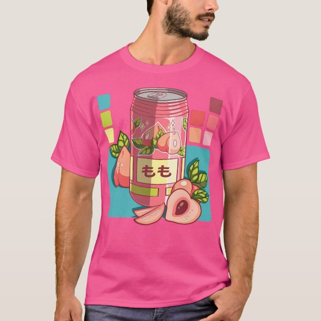 Cute Japansk Peach Soda Can T Shirt (Framsida)