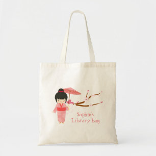 Cute Japansk rosa Cherry Blommar Geisha Tygkasse