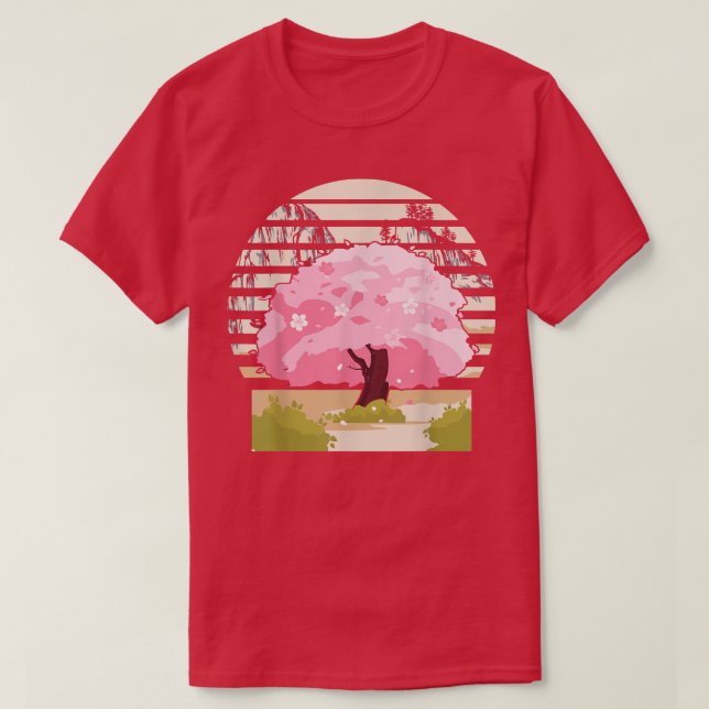 Cute Japansk traditionell Cherry Blommar Träd Kawa T Shirt (Design framsida)