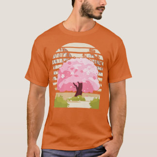 Cute Japansk traditionell Cherry Blommar Träd Kawa T Shirt