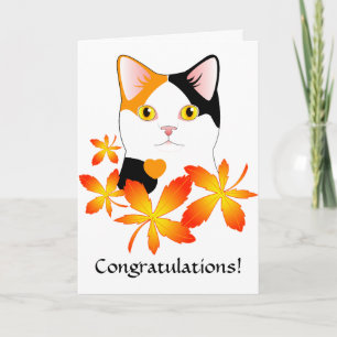 Cute Japanska Bobtail Cat-Grattisar Kort