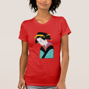 Cute Japanska Geisha T Shirt