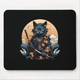 Cute Japanska Samurai Cat Shirt Tatto 2023 Kawaii Musmatta