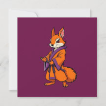Cute Japanska Samurai Squirrel