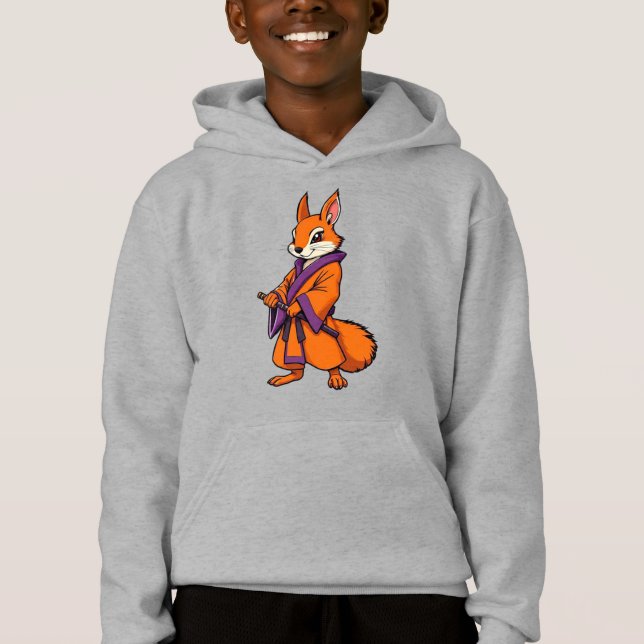 Cute Japanska Samurai Squirrel T Shirt (Framsida)
