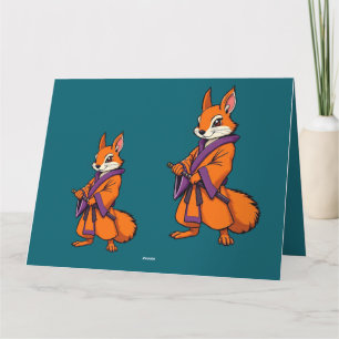 Cute Japanska Samurai Squirrel Tack Kort