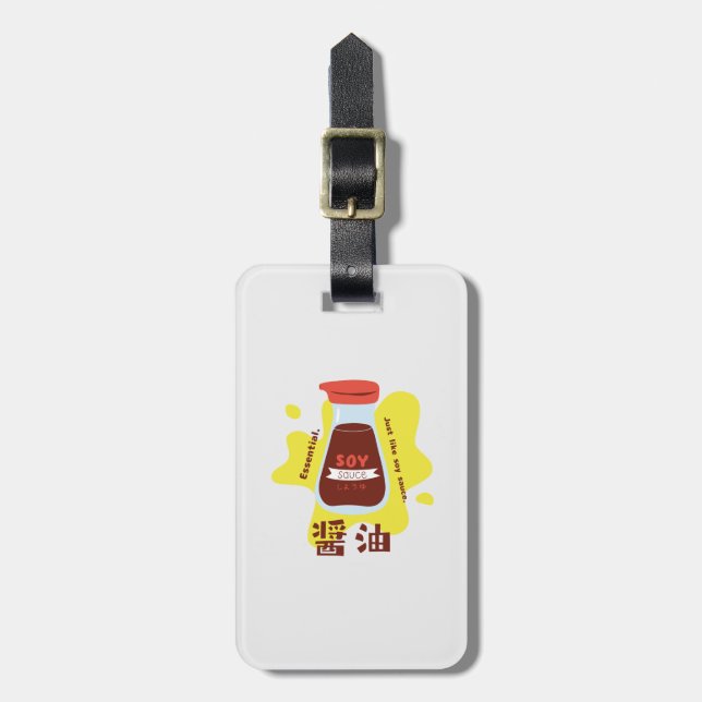 Cute Japanska soy Sauce Travel Bagagebricka (Vertikal Framsida)