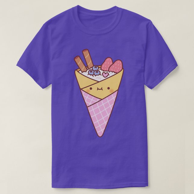 Cute Japanska Stil Crepes Dessert T Shirt (Design framsida)