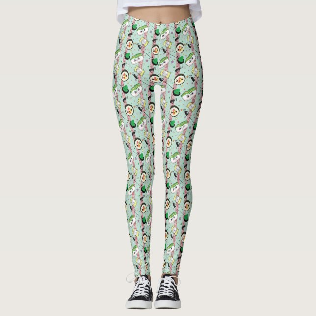 Cute Japanska sushi Älskare Golfing Mönster Leggings (Framsida)