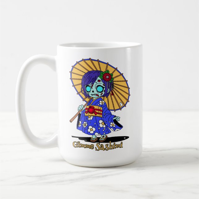 Cute Japanska Zombie Kaffemugg (Vänster)