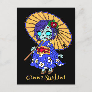 Cute Japanska Zombie Vykort