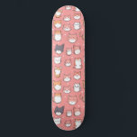 Cute Japapese Anime Cats Mönster Skateboard<br><div class="desc">Den japanska matbordet i Cute Anime Cats Mönster kommer att se lika coola på väggen som på gatan</div>