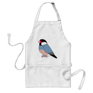 Cute java sparrow tecknad teckning förkläde