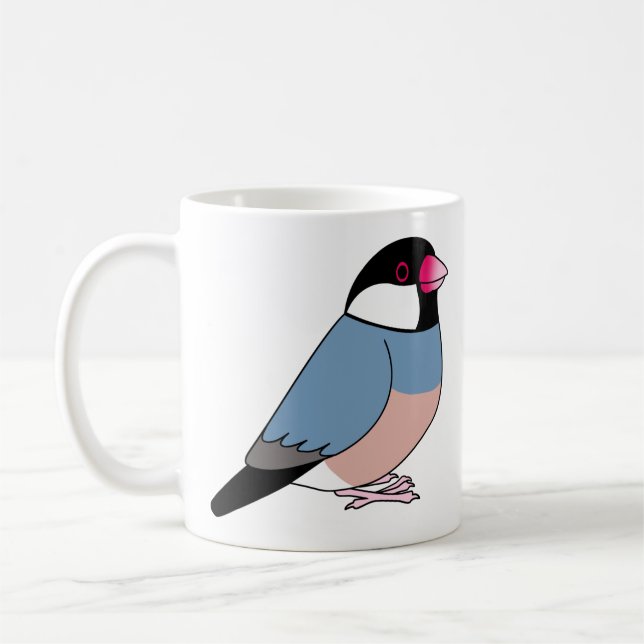 Cute java sparrow tecknad teckning kaffemugg (Vänster)