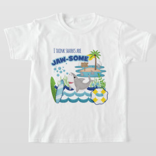 Cute Jawsome Surfer Island Shark T Shirt