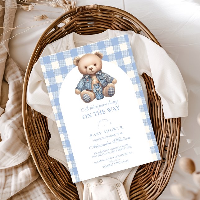 Cute Jean Baby Denim Baby Shower Inbjudningar (Skapare uppladdad)