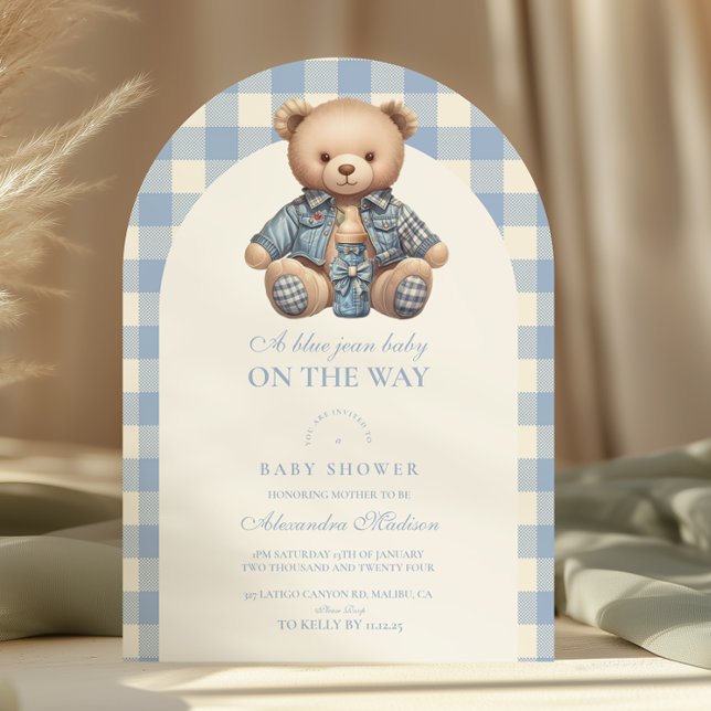 Cute Jean Baby Denim Baby Shower Inbjudningar (Skapare uppladdad)