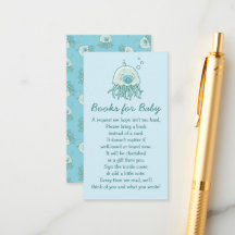 Cute Jellyfish Baby Shower Blue Boy Bokar för Baby
