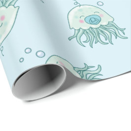 Cute Jellyfish Baby Shower Kawaii Blue Boy Presentpapper