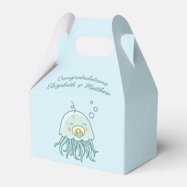 Cute Jellyfish Baby Shower Kawaii Presentaskar (Framsidan Sidan)