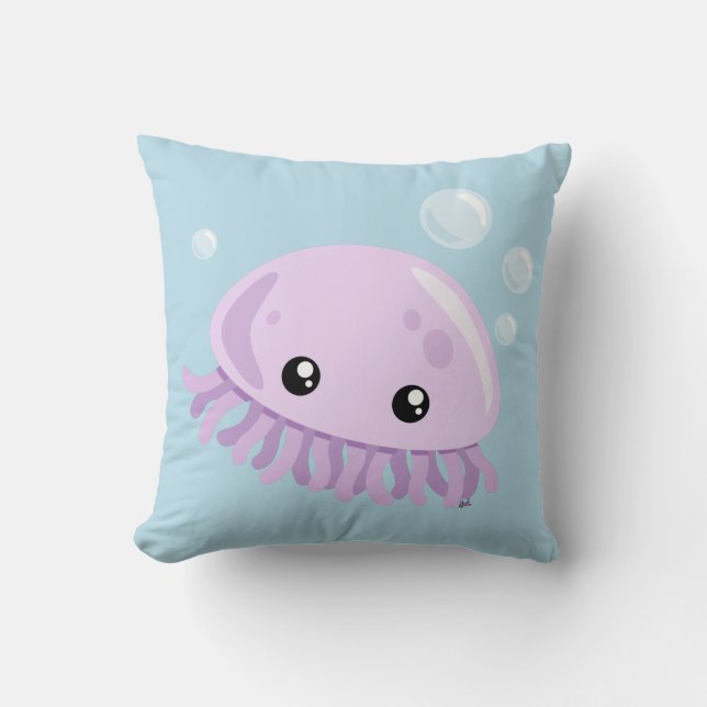 Cute Jellyfish Dekorativ kudde (Framsida)