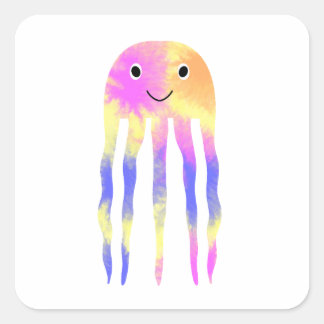 Cute Jellyfish Fyrkantigt Klistermärke