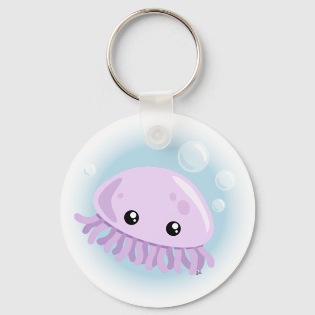 Cute Jellyfish Keychain Nyckelring (Framsida)