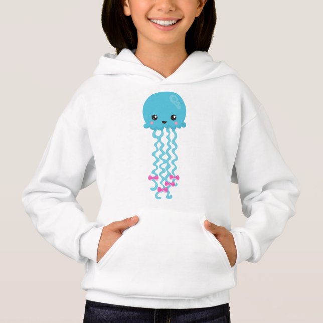 Cute Jellyfish, Little Jellyfish, Blue Jellyfish T Shirt (Framsida)