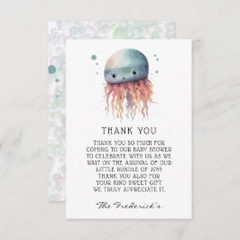 Cute Jellyfish Neutralt Baby Shower - tackkort Tack Kort