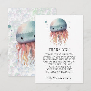 Cute Jellyfish Neutralt Baby Shower - tackkort Tack Kort