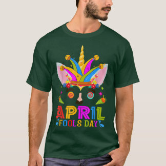 Cute Jester Prankster Unicorn April Fools Day Jok T Shirt