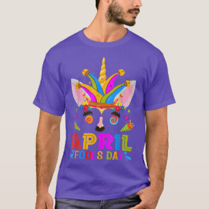 Cute Jester Prankster Unicorn April Fools Day Jok T Shirt