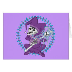 Cute Jester Skull Hälsningskort