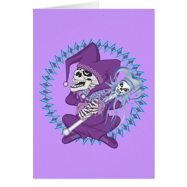 Cute Jester Skull Hälsningskort (Framsidan)