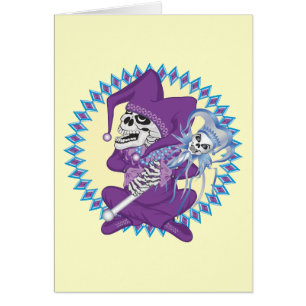 Cute Jester Skull Hälsningskort