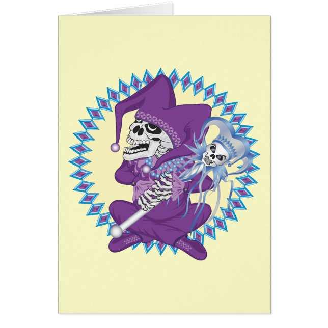 Cute Jester Skull Hälsningskort (Framsidan)