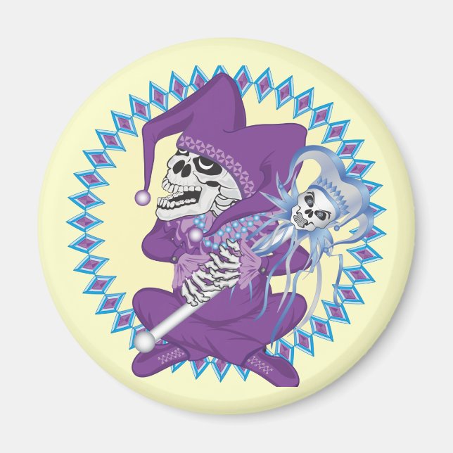 Cute Jester Skull Magnet (Framsidan)