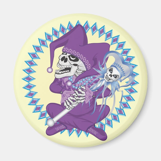 Cute Jester Skull Magnet (Framsidan)