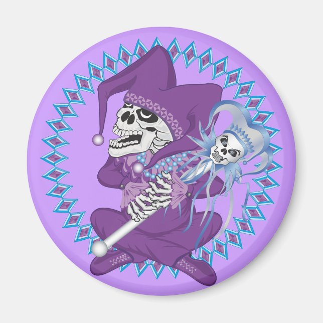 Cute Jester Skull Magnet (Framsidan)