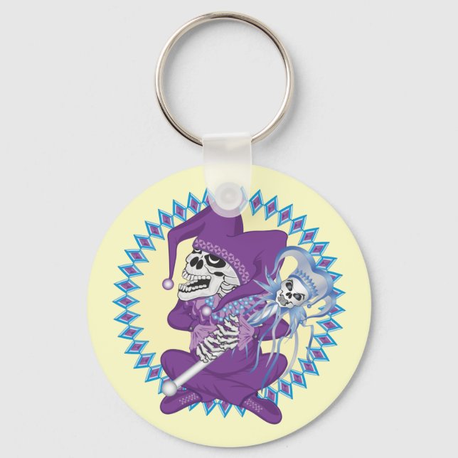 Cute Jester Skull Nyckelring (Framsida)