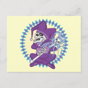 Cute Jester Skull Vykort