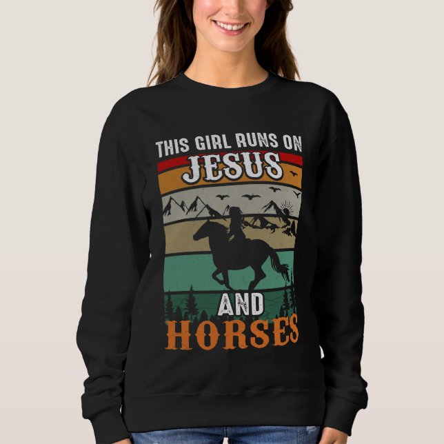 Cute Jesus hästar ord art T Shirt (Framsida)