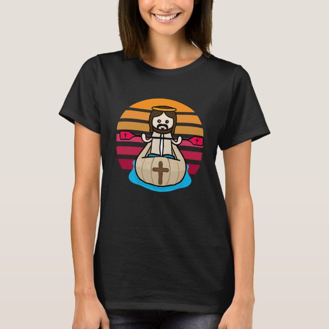 Cute Jesus Kayaking  1 T Shirt (Framsida)