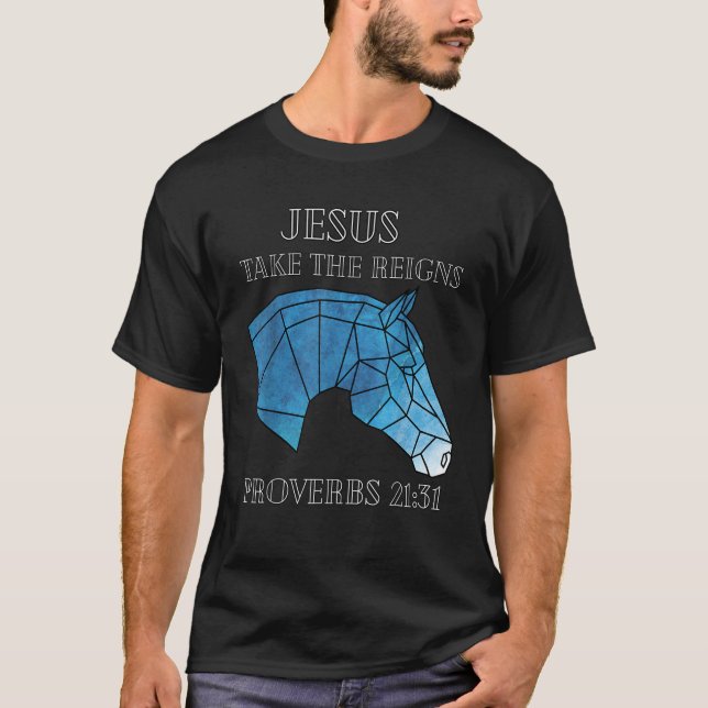 Cute Jesus tar de härdade glashästen. T Shirt (Framsida)