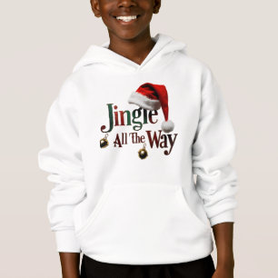 Cute "Jingle all Way" Kids Pullover Hoodie T Shirt