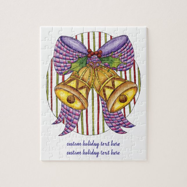 Cute Jingle Klockor med Ribbon och Bow Pussel (Vertikal)