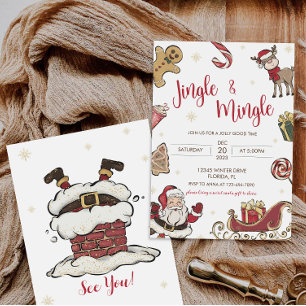 Cute Jingle & Mingle-inbjudan till julfest Inbjudningar
