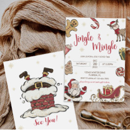 Cute Jingle & Mingle-inbjudan till julfest Inbjudningar